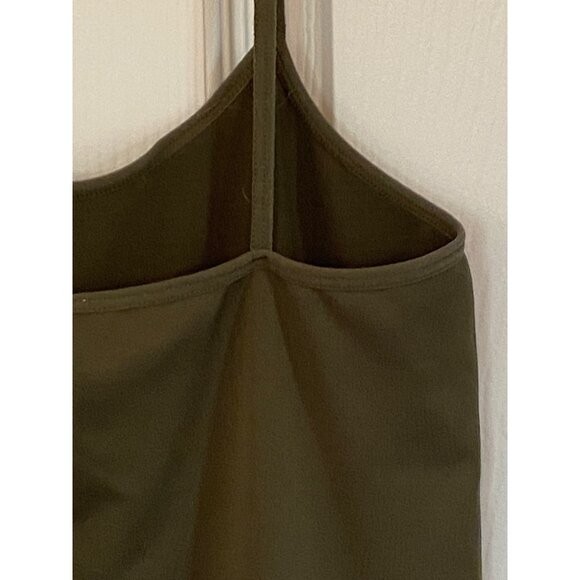 Olive Green Spaghetti Strap Cami Tank Top For Women by Colorful - Picture 9 of 14